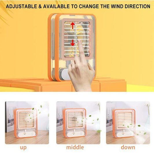 Type C Rechargeable Portable Desktop Air Conditioner With 3 Speed Spray Humidifier Purifier mini Fan