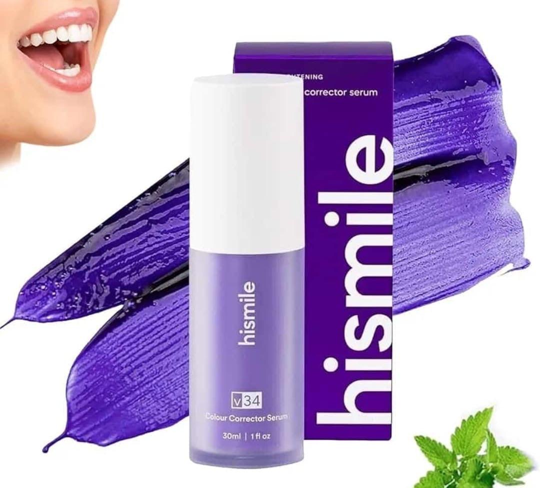 V34 Purple Teeth Whitening Toothpaste – Remove Yellow Stains & Brighten Smile Instantly