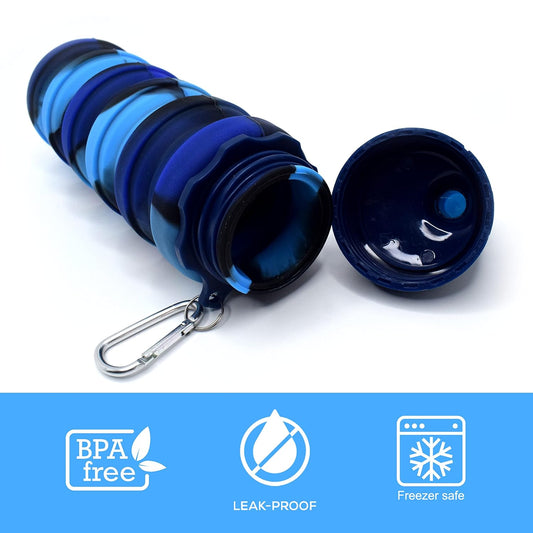 Premium Foldable Water Bottle for Men & Women - Collapsible 500ML Bottle for Gym, Office, Sports, Cycling & Hiking