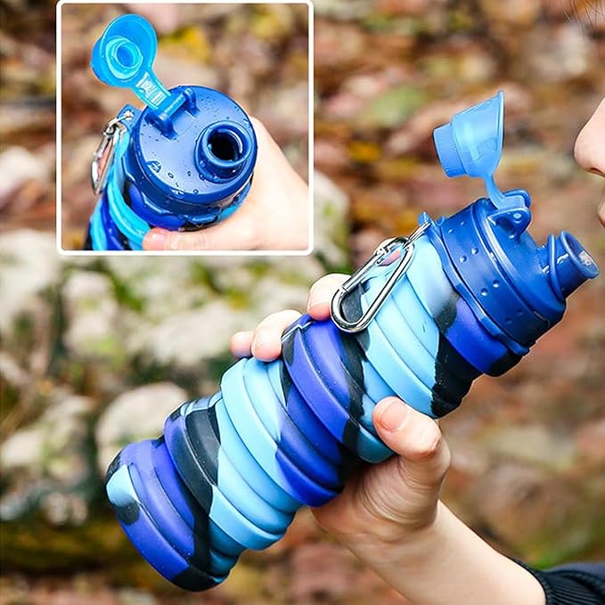 Premium Foldable Water Bottle for Men & Women - Collapsible 500ML Bottle for Gym, Office, Sports, Cycling & Hiking