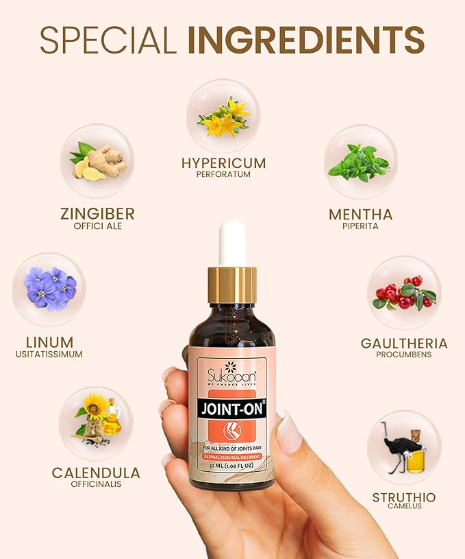 Joint On Oil – Pain Relief Blend for Joints, Knee, Back, Stiffness, Swelling, Arthritis, and Tennis Elbow – Joint Pain Relief Oil for Strains and Sprains
