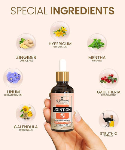 Joint On Oil – Pain Relief Blend for Joints, Knee, Back, Stiffness, Swelling, Arthritis, and Tennis Elbow – Joint Pain Relief Oil for Strains and Sprains