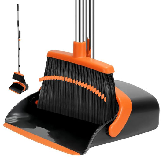 2 in 1 Broom & Dustpan Set with Adjustable Handle – Easy Hair Cleaning Sweeper for Home & Kitchen