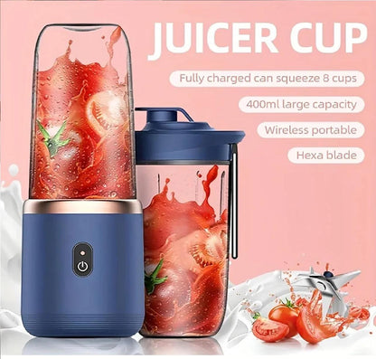 Hexa Blade Rechargeable Juicer – Mini Portable Electric Blender 2in1 Smoothie Maker